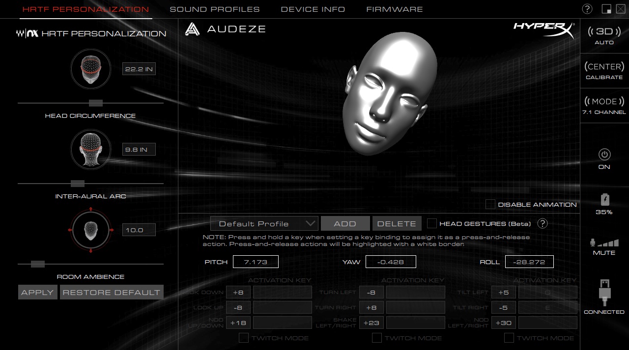 ROOM AMBIENCEを10くらいにするとちょうどいい